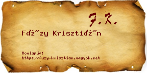 Füzy Krisztián névjegykártya